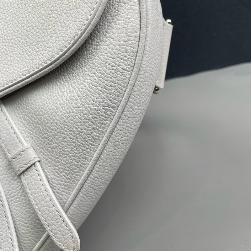 Dior 白色全皮馬鞍胸包斜背包-22