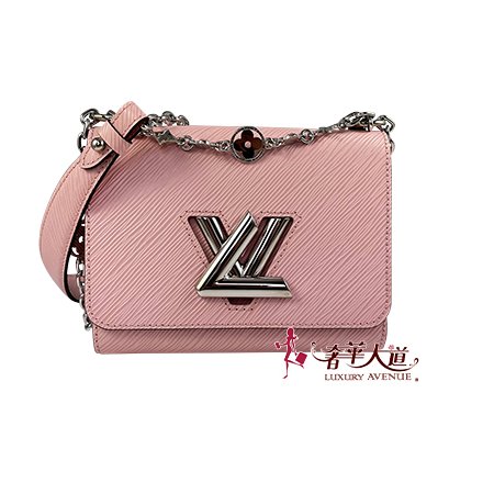 ＊奢華大道國際精品＊【L3289】LV 粉紅色EPI牛皮 TWIST (PM) 手提/肩背兩用包 M55531-0