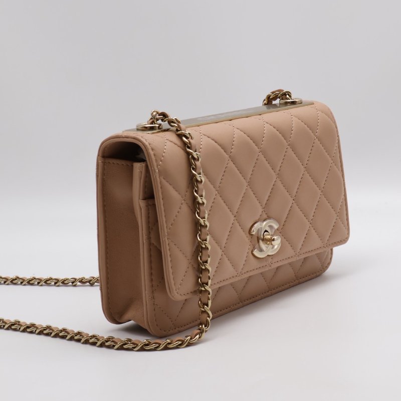 CHANEL 22S Trendy WOC - 奶茶金-8