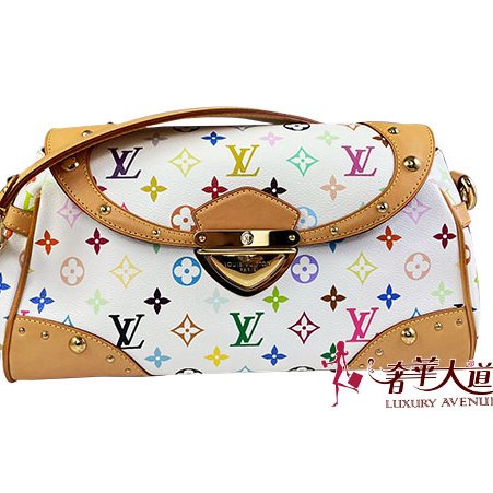 ＊奢華大道國際精品＊【L3293】LV村上隆白彩BEVERLY金牌肩背包 (MM) M40203-0