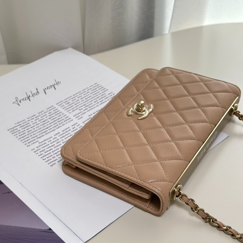 CHANEL 22S Trendy WOC - 奶茶金-3