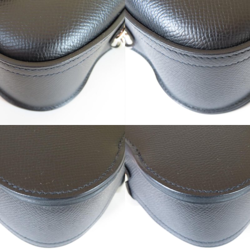 【巴黎站二手名牌專賣店】＊現貨＊HERMES 愛馬仕 真品＊U刻 DELLA 18黑色皮革銀釦肩背包 屁股包-4