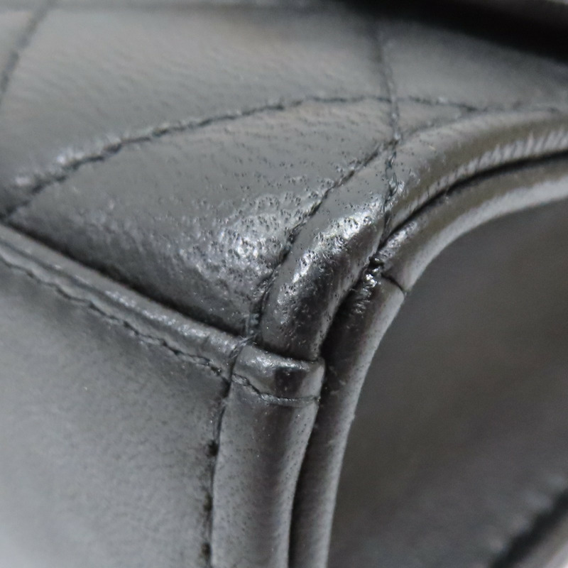 黑色 菱格紋 羊皮 mini 鏈帶 金扣 肩背包【CHANEL 香奈兒】-12