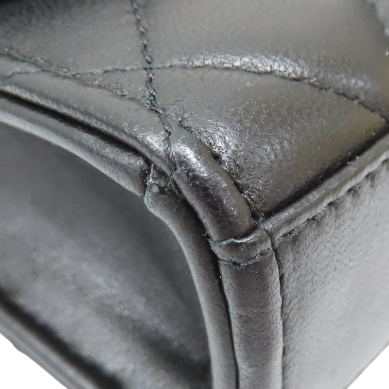 黑色 菱格紋 羊皮 mini 鏈帶 金扣 肩背包【CHANEL 香奈兒】-13