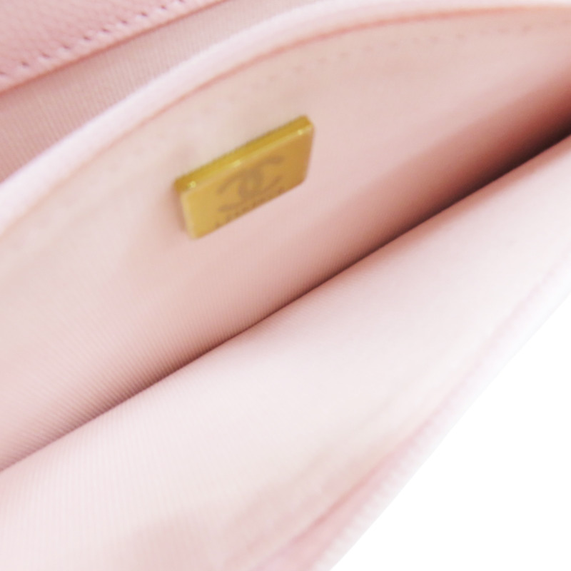 粉色 菱格紋 荔枝牛皮 水鑽logo WOC 鍊帶肩背包【CHANEL 香奈兒】-5