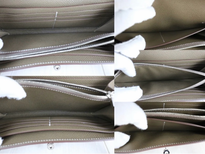 「JL精品代購」98新 愛馬仕Hermes Kelly 長夾 大象灰銀扣-7