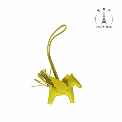 【巴黎站二手名牌專賣店】＊全新現貨＊HERMES 愛馬仕 真品＊K刻 Rodeo Pegasus 檸檬黃色小飛馬吊飾