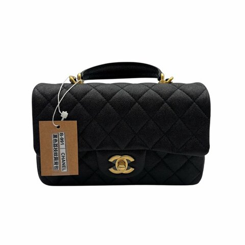 【美收精品】CHANEL 黑色荔枝紋肩背包 B-991【隔月月中將轉賣至日本 上架期限30天】