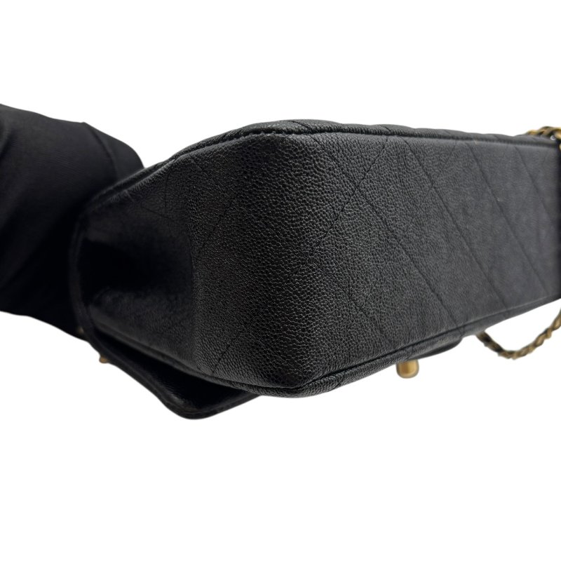 【美收精品】CHANEL 黑色荔枝紋肩背包 B-991【隔月月中將轉賣至日本 上架期限30天】-5