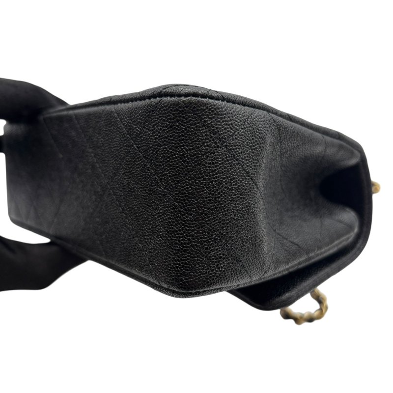 【美收精品】CHANEL 黑色荔枝紋肩背包 B-991【隔月月中將轉賣至日本 上架期限30天】-6