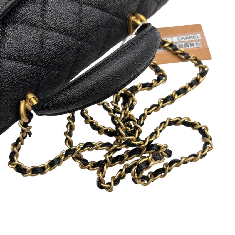 【美收精品】CHANEL 黑色荔枝紋肩背包 B-991【隔月月中將轉賣至日本 上架期限30天】-7