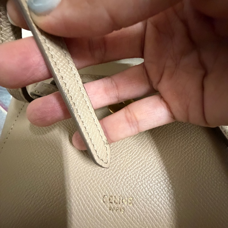 CELINE 思琳 奶茶色 駝色 小牛皮 BELT Pico 手袋 鯰魚包防塵袋-3