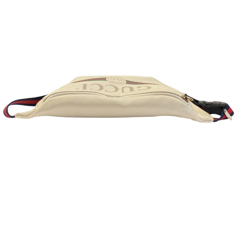 GUCCI 古馳 493869 皮革 胸/腰包 白色-5