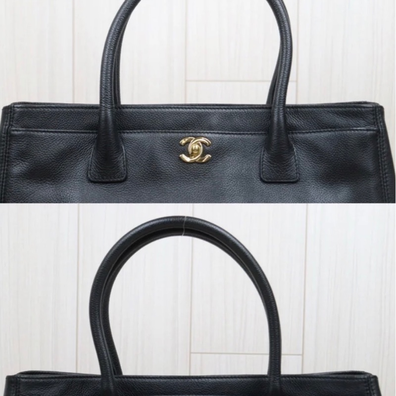 「JL精品代購」9新 Chanel 香奈兒Cerf托特包 黑銀通勤王-3