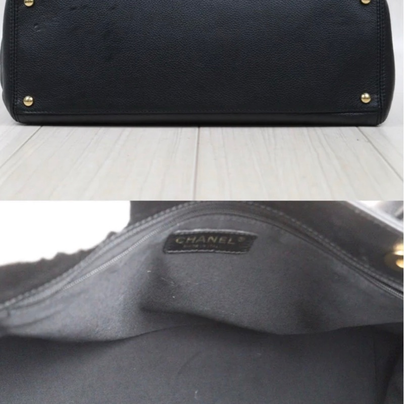 「JL精品代購」9新 Chanel 香奈兒Cerf托特包 黑銀通勤王-5