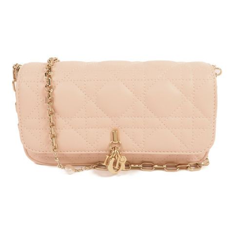Dior 羊皮皮革Chain Shoulder金扣鏈帶肩背袋