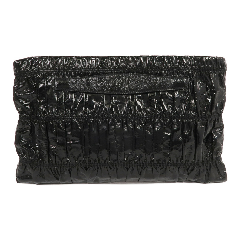 PRADA 漆皮皮革Clutch金扣手拿包-1