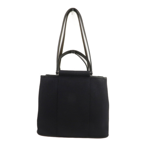 HERMES 帆布Cabag Pm銀扣手挽肩背兩用袋Noir