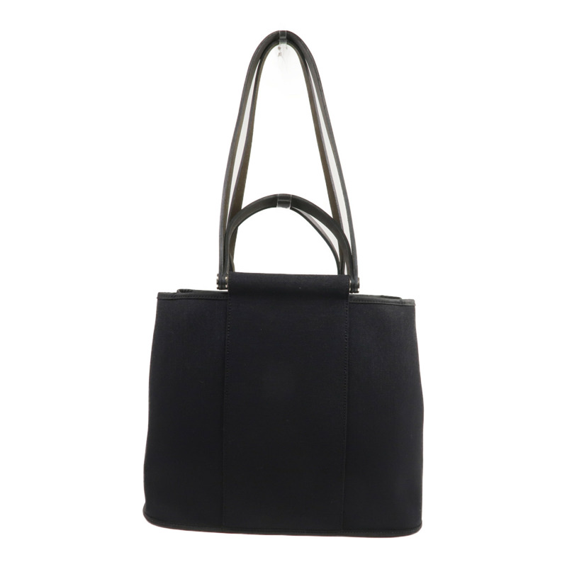 HERMES 帆布Cabag Pm銀扣手挽肩背兩用袋Noir-0