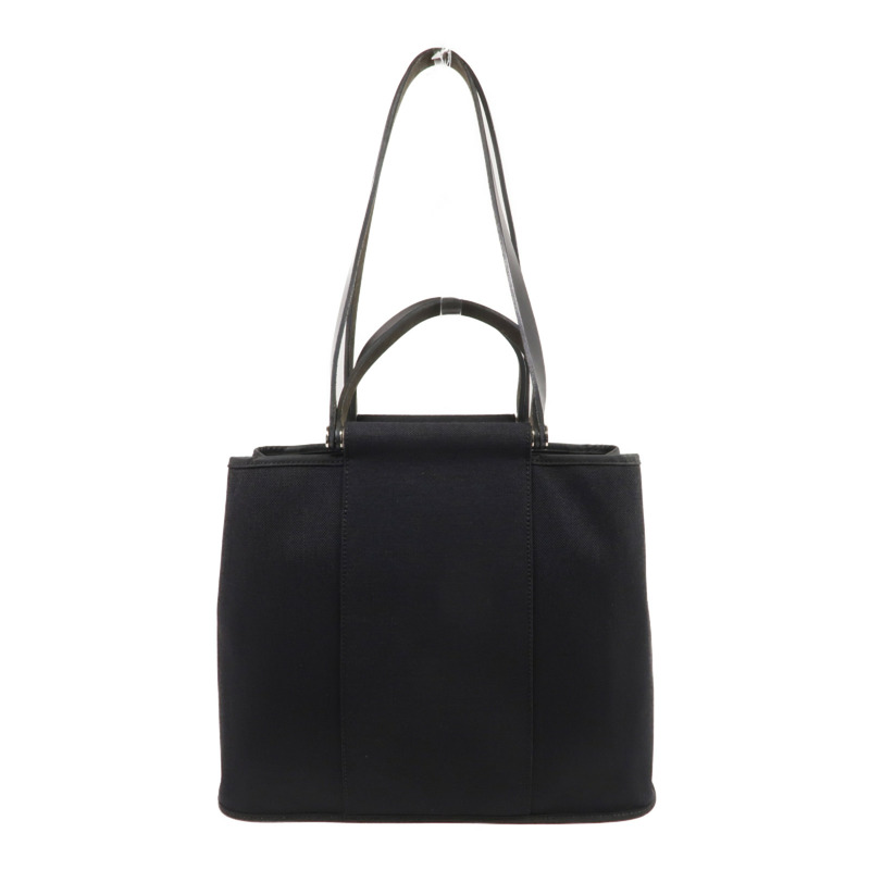 HERMES 帆布Cabag Pm銀扣手挽肩背兩用袋Noir-1