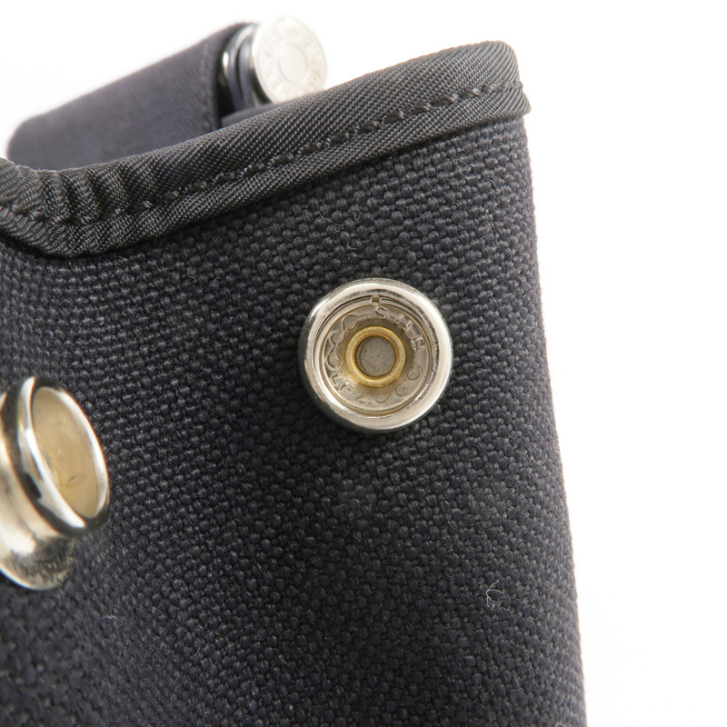 HERMES 帆布Cabag Pm銀扣手挽肩背兩用袋Noir-9