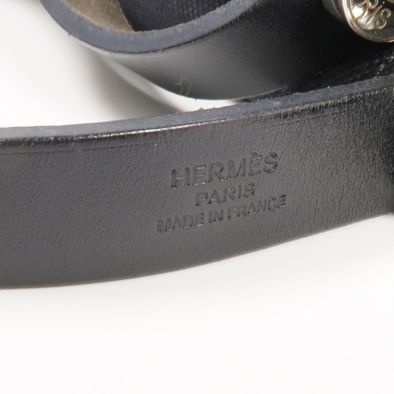 HERMES 帆布Cabag Pm銀扣手挽肩背兩用袋Noir-12