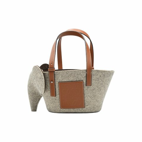LOEWE灰色毛氈大象托特包