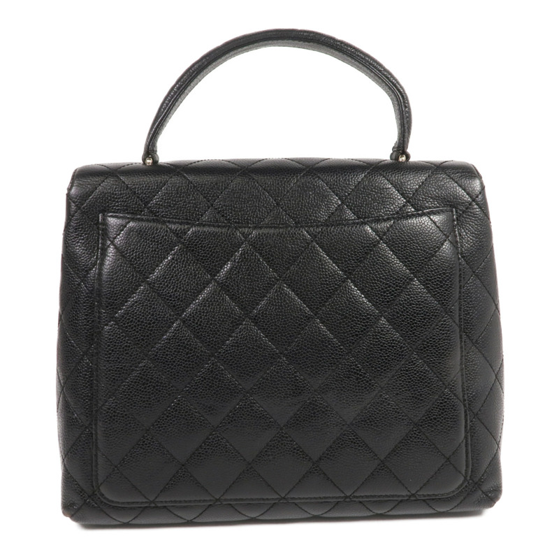 CHANEL 牛皮皮革Vintage Handbag銀扣手挽袋-1