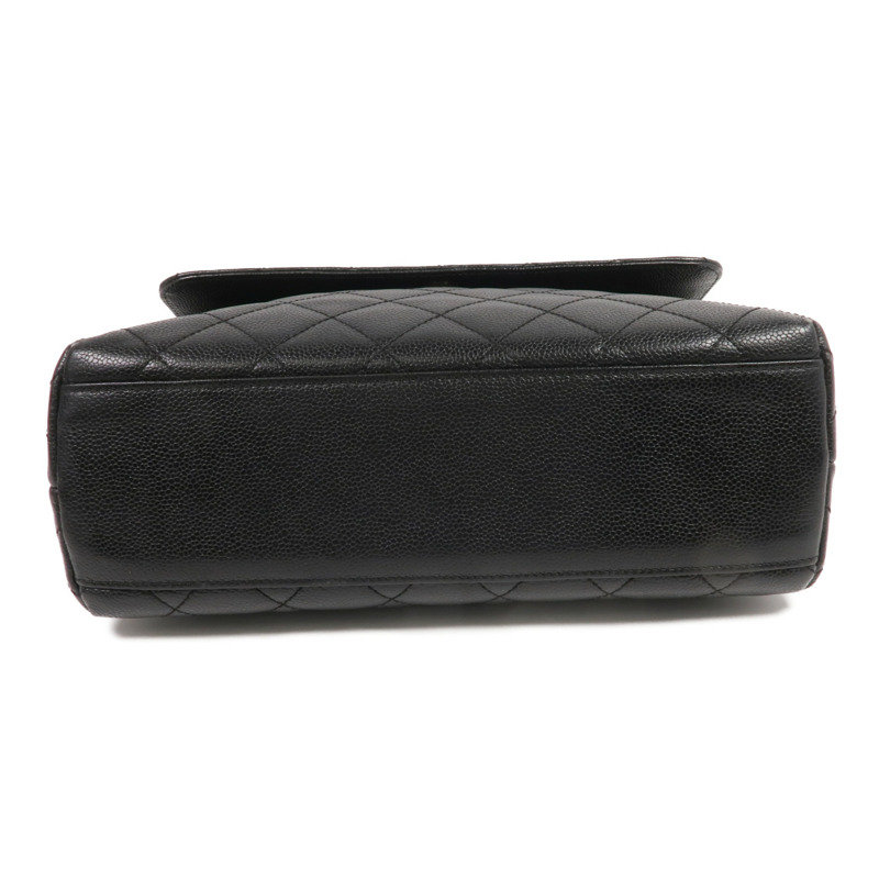 CHANEL 牛皮皮革Vintage Handbag銀扣手挽袋-3