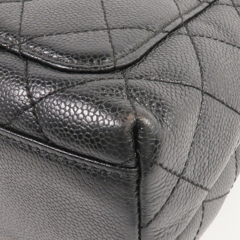 CHANEL 牛皮皮革Vintage Handbag銀扣手挽袋-7