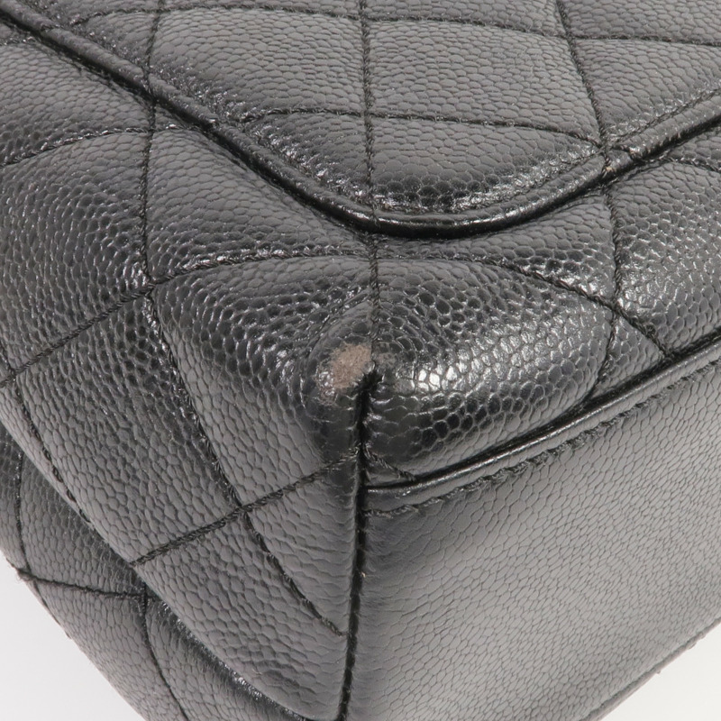 CHANEL 牛皮皮革Vintage Handbag銀扣手挽袋-8