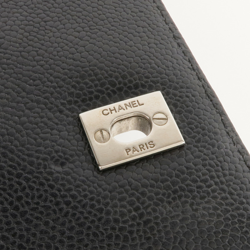 CHANEL 牛皮皮革Vintage Handbag銀扣手挽袋-11