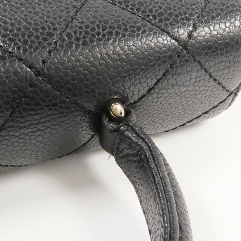 CHANEL 牛皮皮革Vintage Handbag銀扣手挽袋-20