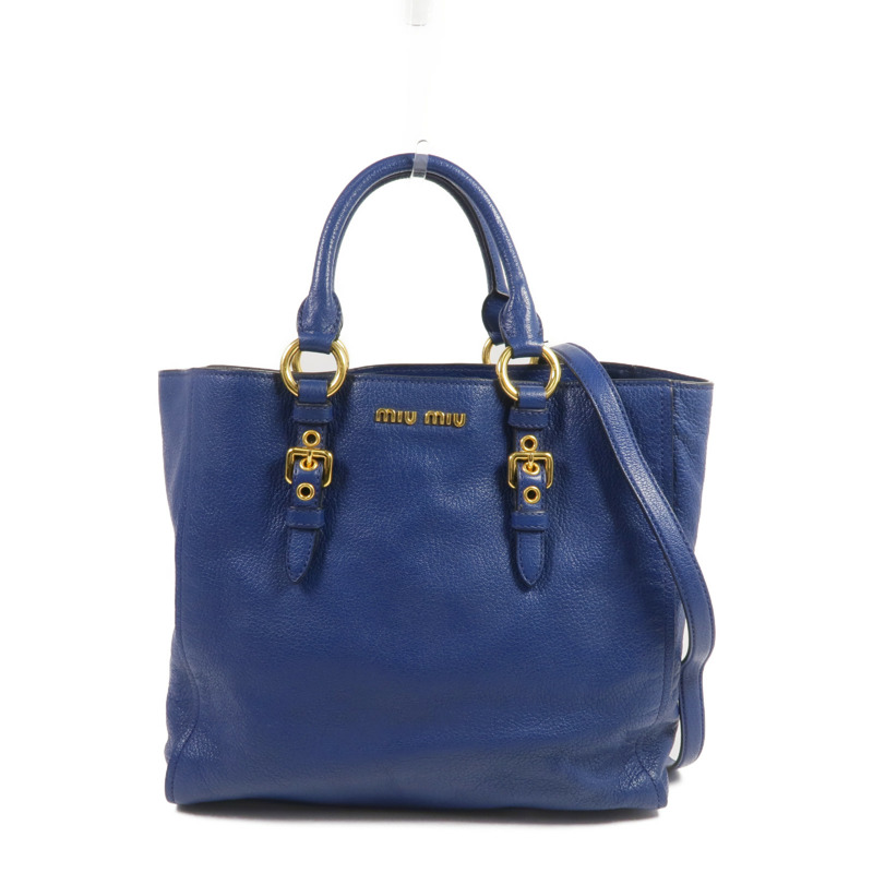 Miu Miu 牛皮皮革2 Way Shoulder金扣手挽肩背兩用袋-0