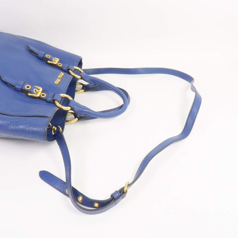 Miu Miu 牛皮皮革2 Way Shoulder金扣手挽肩背兩用袋-4