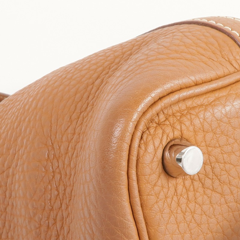 HERMES Clemence皮革Picotin PM銀扣手挽袋Gold-6