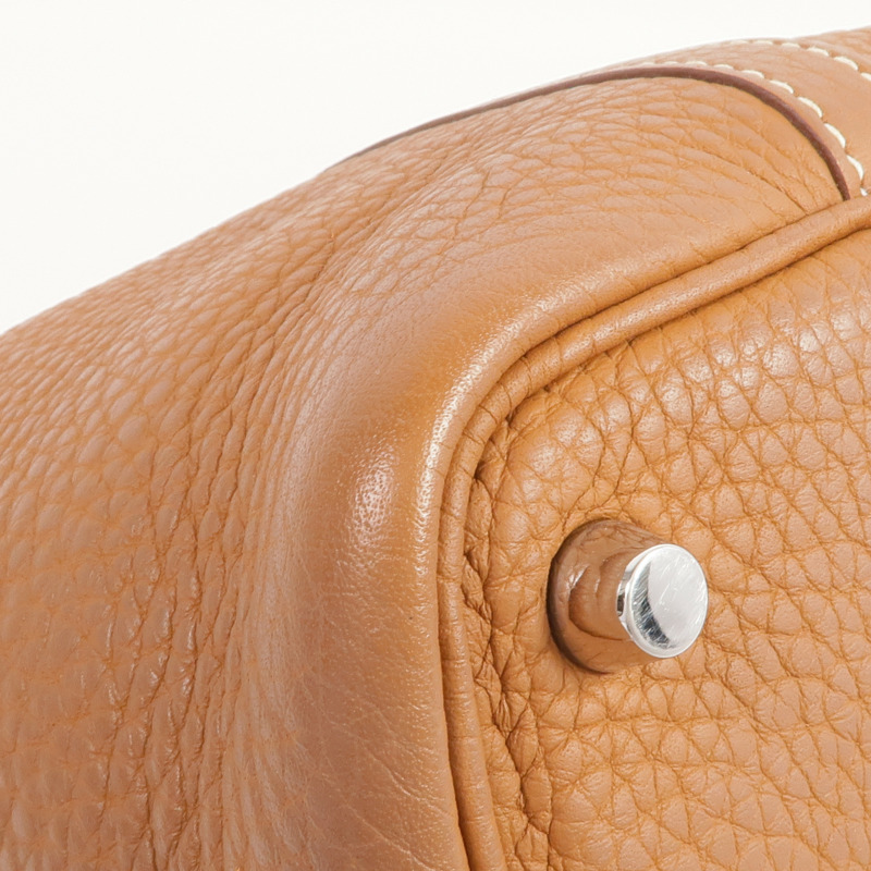 HERMES Clemence皮革Picotin PM銀扣手挽袋Gold-8