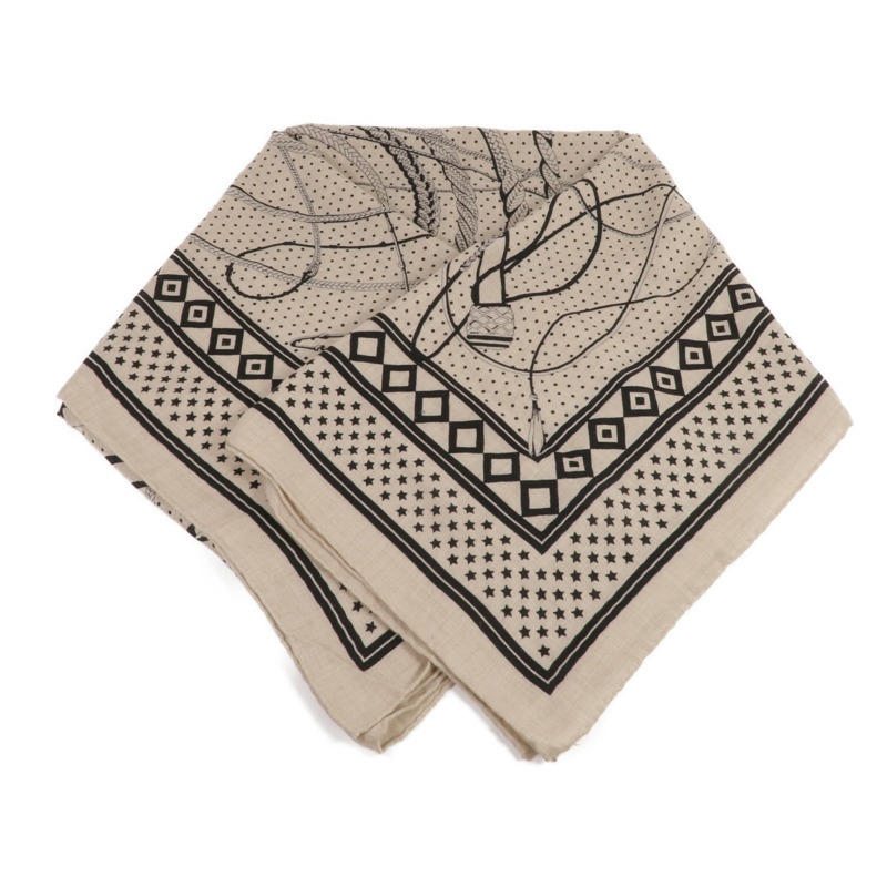 HERMES 羊絨/絲質Scarf 140圍巾-0