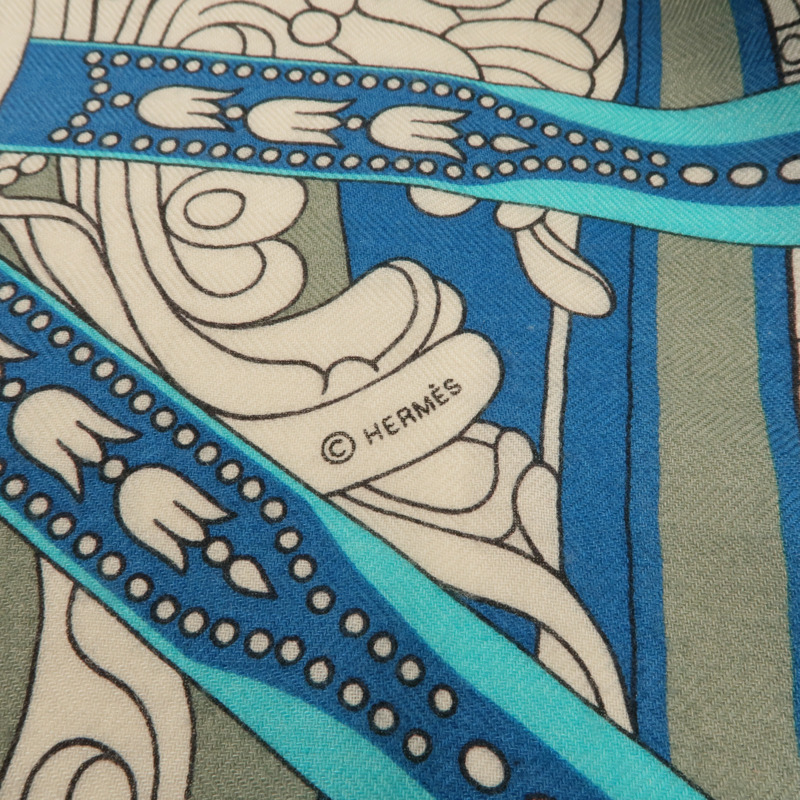 HERMES 羊絨/絲質Scarf圍巾-5