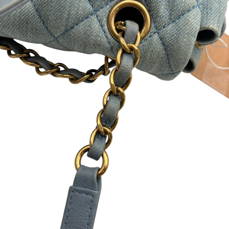【美收精品】CHANEL 淺藍色牛仔布後背包 B-993【隔月月中將轉賣至日本 上架期限30天】-7