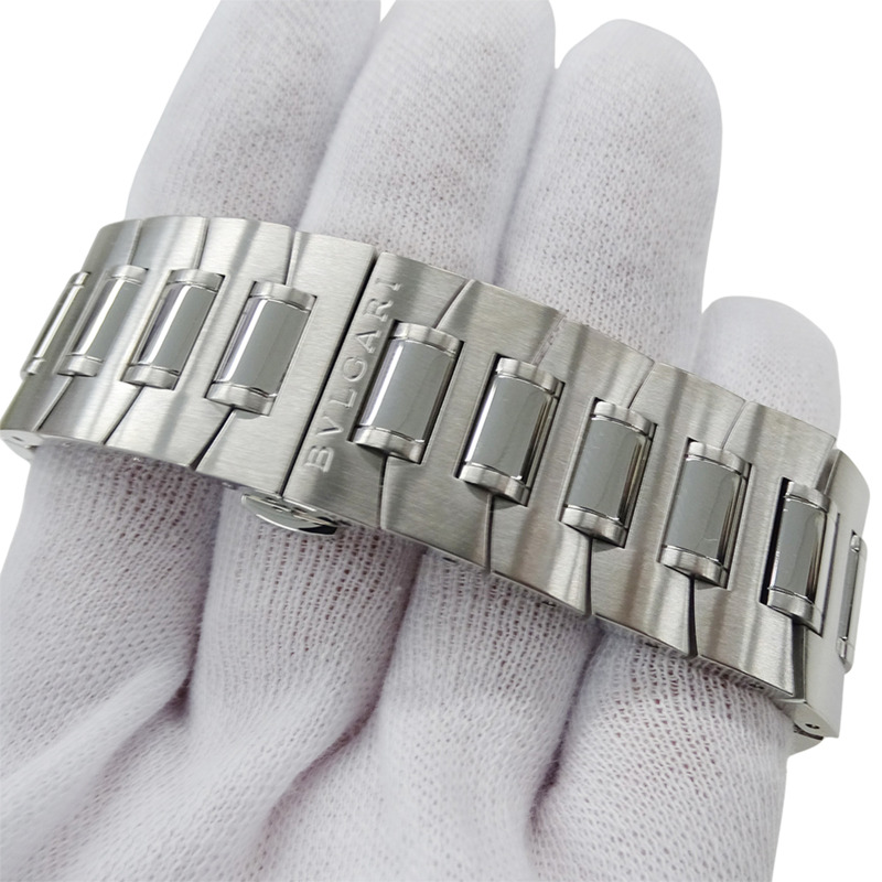 寶格麗男士Assioma系列自動計時腕錶，不鏽鋼材質，AA44SCH，銀色/海軍藍，拋光處理-4