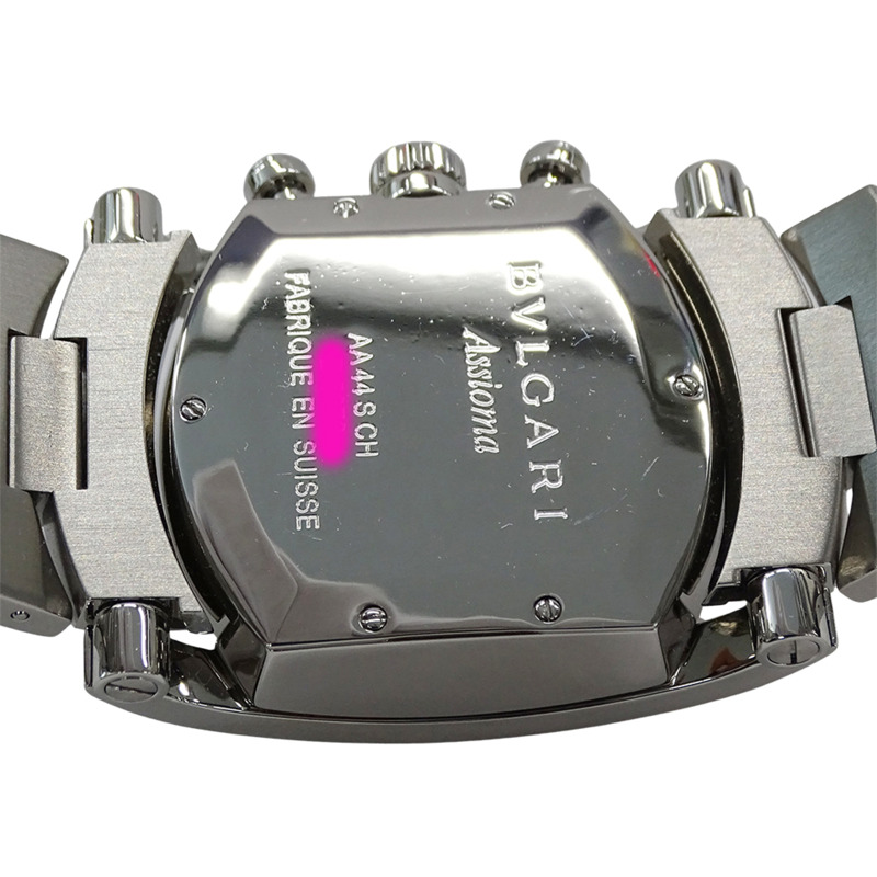 寶格麗男士Assioma系列自動計時腕錶，不鏽鋼材質，AA44SCH，銀色/海軍藍，拋光處理-5