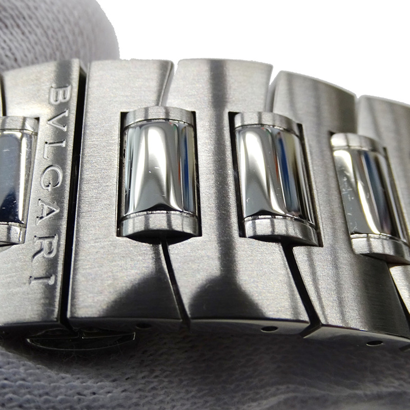 寶格麗男士Assioma系列自動計時腕錶，不鏽鋼材質，AA44SCH，銀色/海軍藍，拋光處理-11