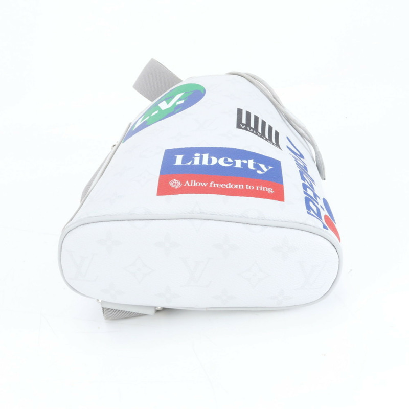 路易威登白色Monogram皮革粉筆灰斜背包M44629男士腰包-4