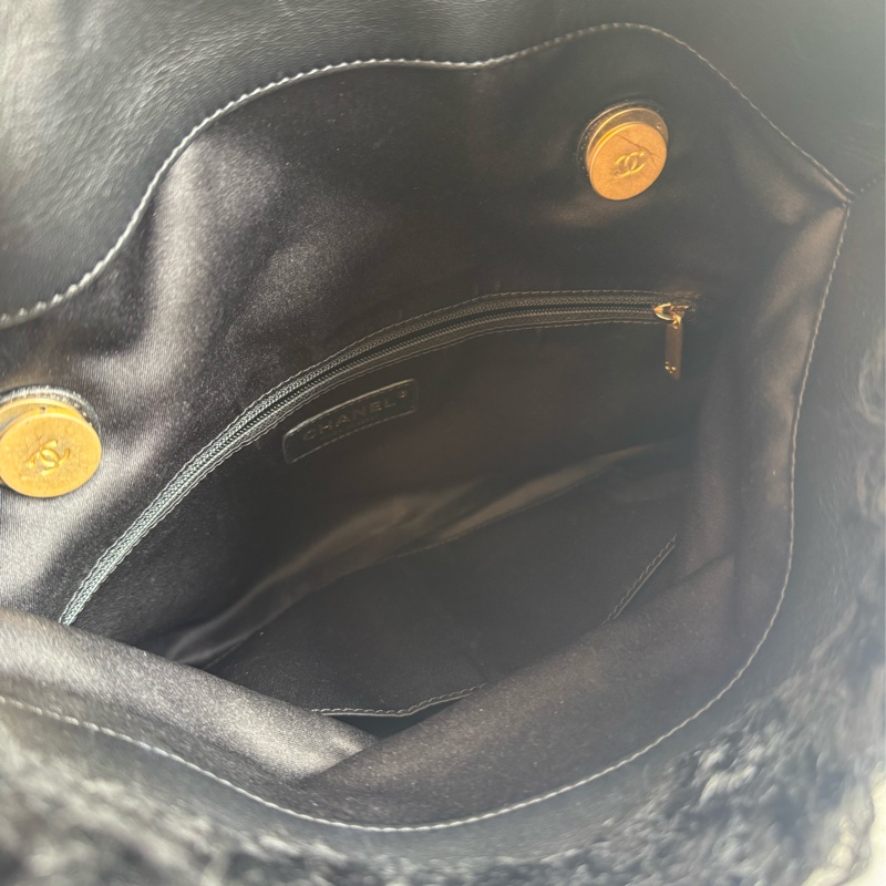 chanel黑色毛毛金鏈單肩包  超美✨✨-13