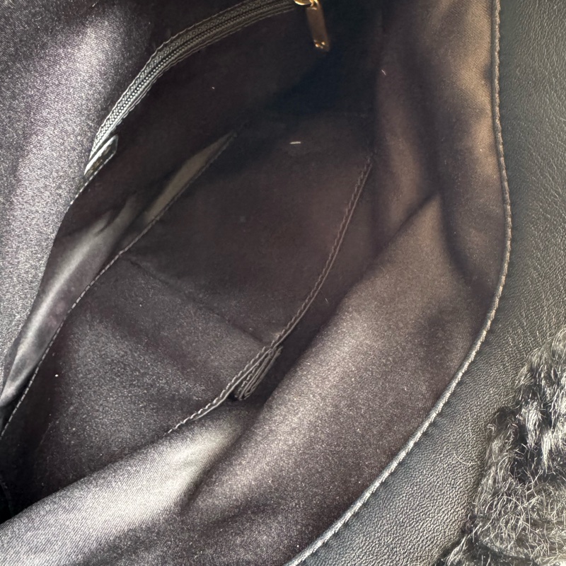 chanel黑色毛毛金鏈單肩包  超美✨✨-16