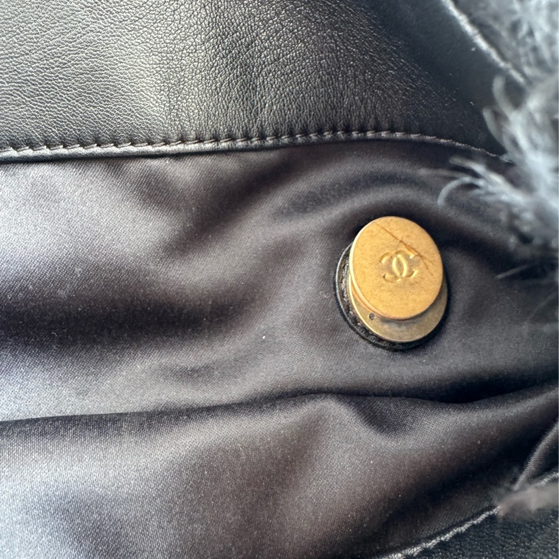 chanel黑色毛毛金鏈單肩包  超美✨✨-25