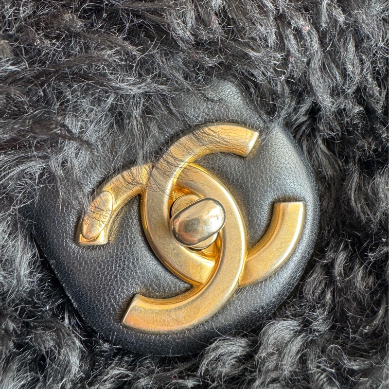 chanel黑色毛毛金鏈單肩包  超美✨✨-28