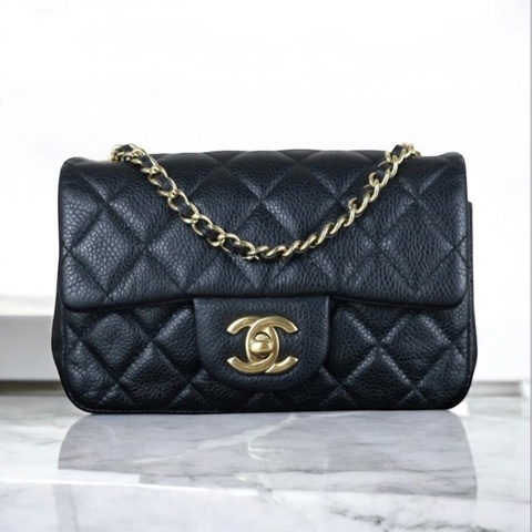 「JL精品代購」9新 Chanel 香奈兒 mini cf17 黑金