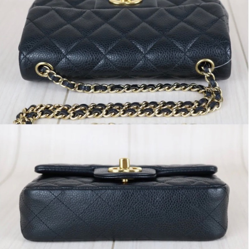 「JL精品代購」9新 Chanel 香奈兒 mini cf17 黑金-3